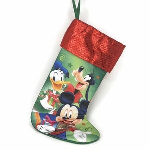 Disney Red and Green Christmas Stocking with Mickey and Friends